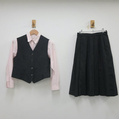 【中古】佐賀県 牛津高等学校 女子制服 4点（ブレザー・ベスト・シャツ・スカート）sf023590