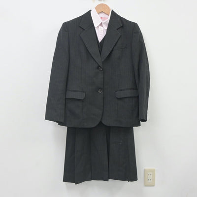 【中古】佐賀県 牛津高等学校 女子制服 4点（ブレザー・ベスト・シャツ・スカート）sf023591