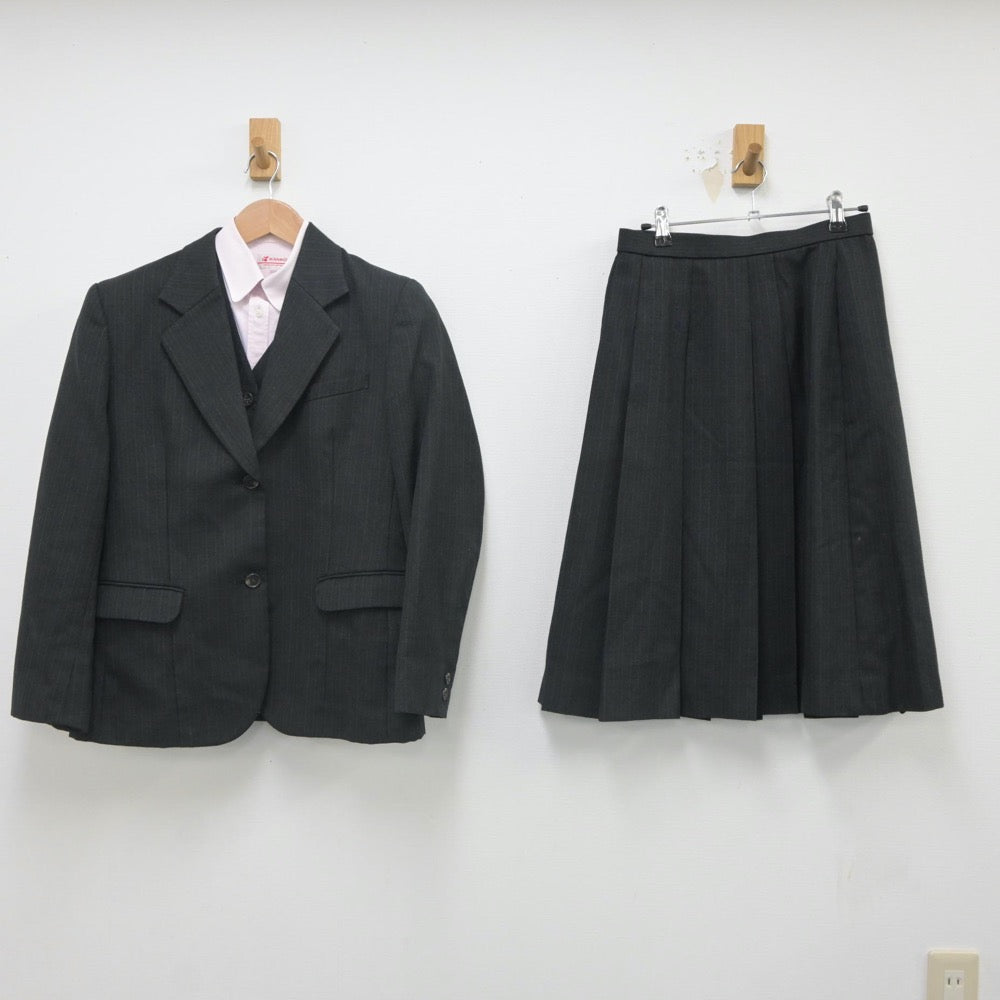 【中古】佐賀県 牛津高等学校 女子制服 4点（ブレザー・ベスト・シャツ・スカート）sf023591