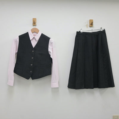 【中古】佐賀県 牛津高等学校 女子制服 4点（ブレザー・ベスト・シャツ・スカート）sf023591