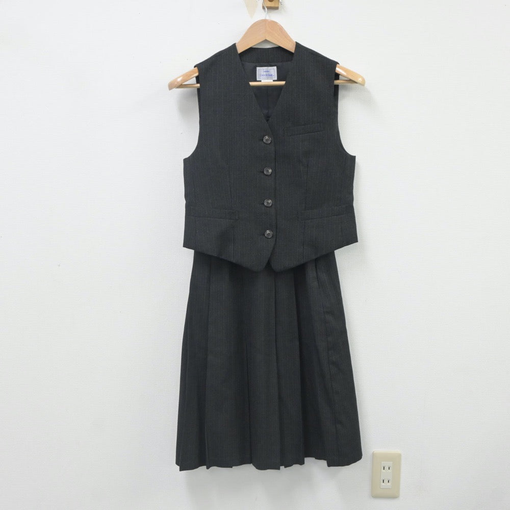 【中古】佐賀県 牛津高等学校 女子制服 2点（ベスト・スカート）sf023593