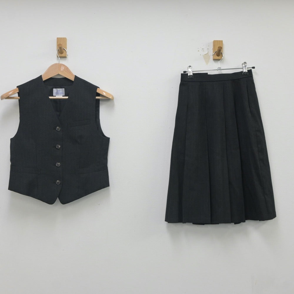 【中古】佐賀県 牛津高等学校 女子制服 2点（ベスト・スカート）sf023593