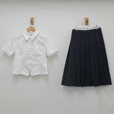 【中古】佐賀県 牛津高等学校 女子制服 2点（シャツ・スカート）sf023595