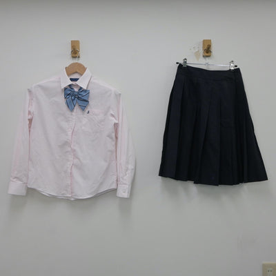 【中古】大阪府 泉北高等学校 女子制服 4点（ニットベスト・シャツ・スカート）sf023601