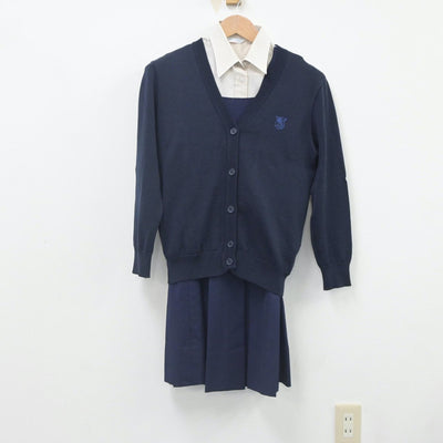 【中古】神奈川県 清泉女学院高等学校 女子制服 4点（ニット・ジャンパースカート・シャツ）sf023603