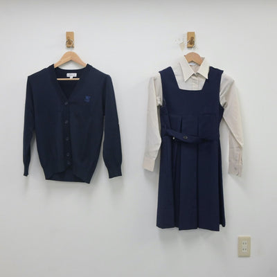 【中古】神奈川県 清泉女学院高等学校 女子制服 4点（ニット・ジャンパースカート・シャツ）sf023603