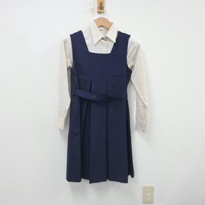 【中古】神奈川県 清泉女学院高等学校 女子制服 4点（ニット・ジャンパースカート・シャツ）sf023603