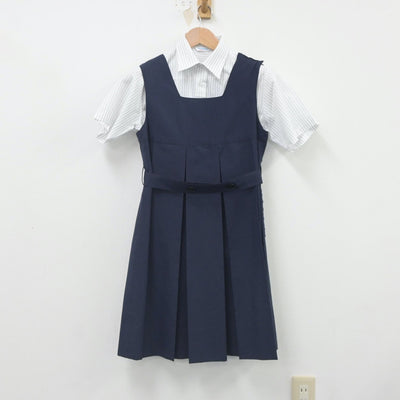 【中古】神奈川県 清泉女学院高等学校 女子制服 2点（ジャンパースカート・シャツ）sf023604