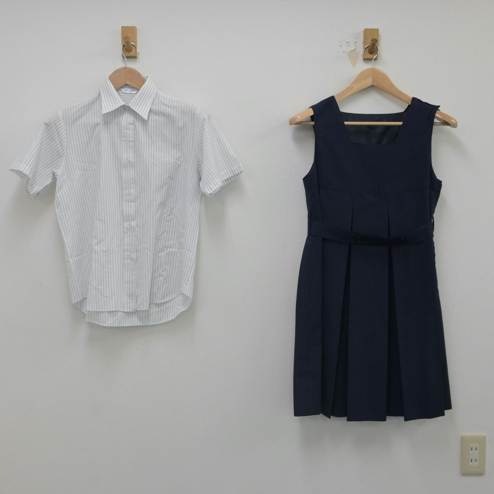 【中古】神奈川県 清泉女学院高等学校 女子制服 2点（ジャンパースカート・シャツ）sf023604