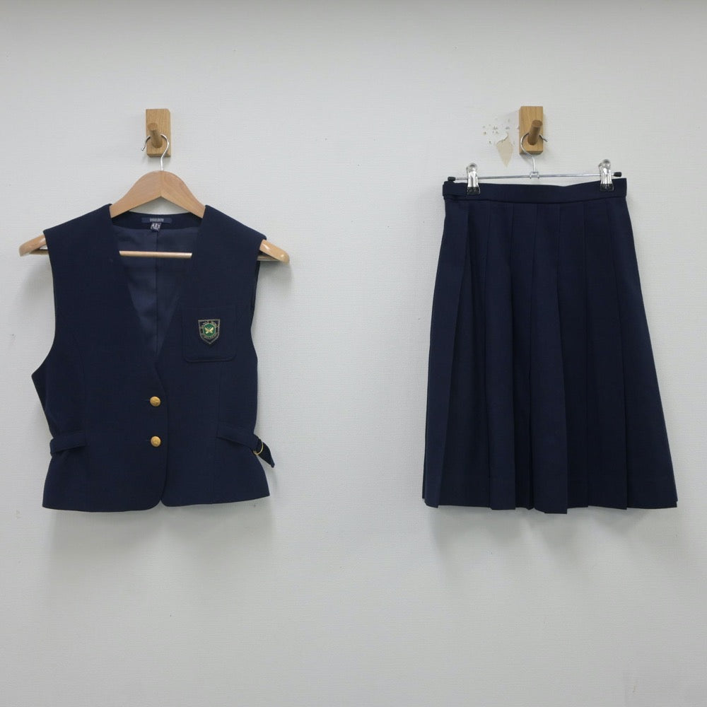 【中古】北海道 函館大学付属柏稜高等学校 女子制服 4点（ブレザー・ベスト・スカート）sf023605