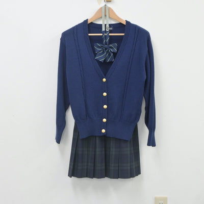 【中古】北海道 函館大学付属柏稜高等学校 女子制服 3点（ニット・スカート）sf023606