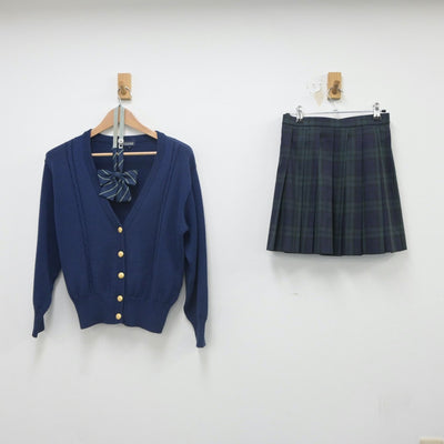 【中古】北海道 函館大学付属柏稜高等学校 女子制服 3点（ニット・スカート）sf023606