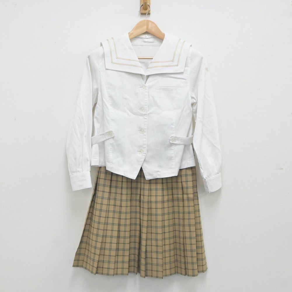 【中古】福井県 福井工大付属福井高等学校 女子制服 2点（セーラー服・スカート）sf023615