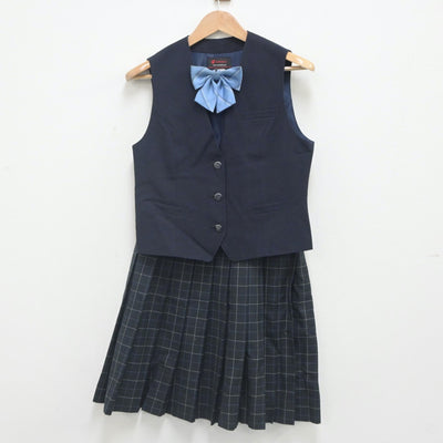 【中古】北海道 小樽市北陵中学校 女子制服 5点（ブレザー・ベスト・スカート）sf023629