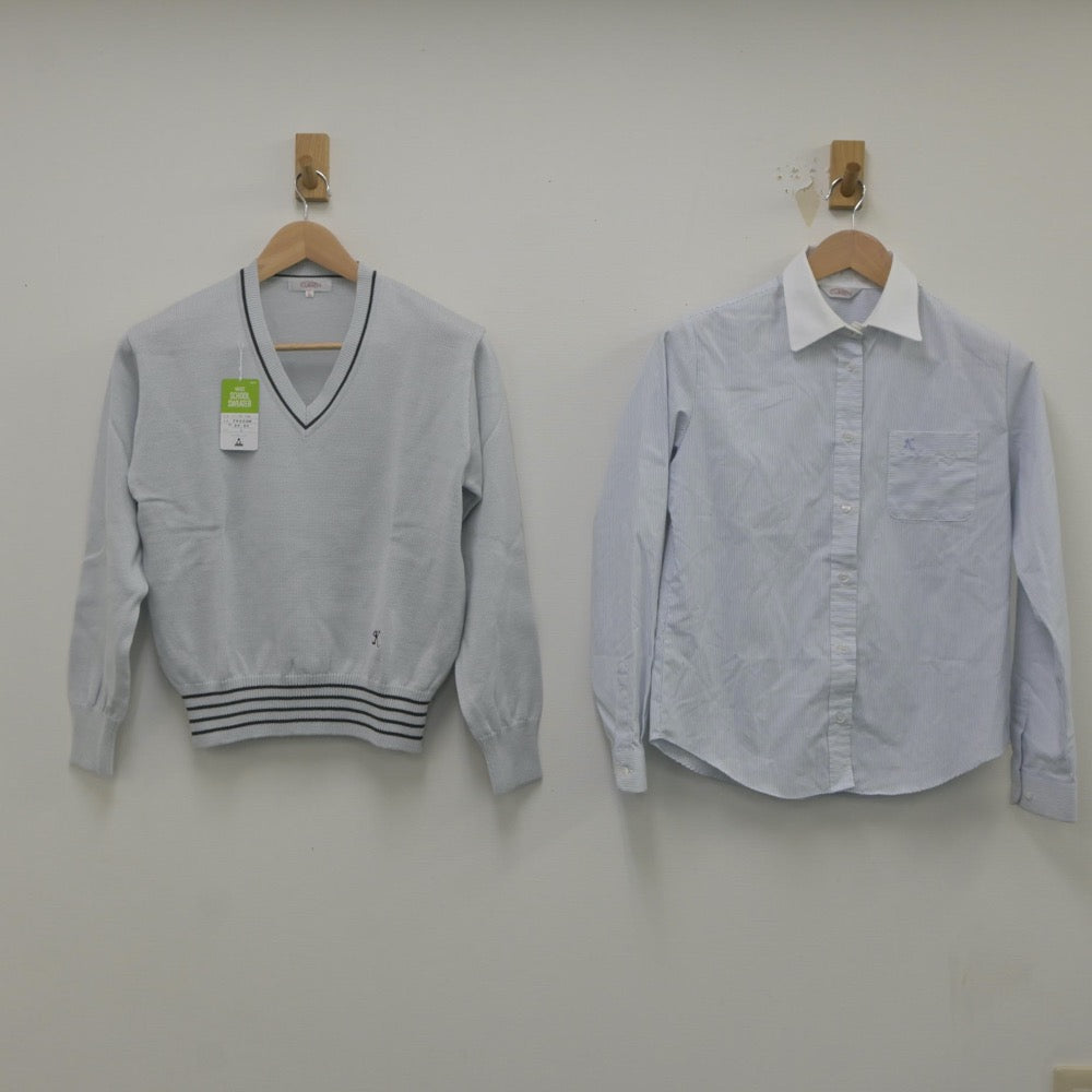 【中古】大阪府 関西福祉科学大学高等学校 女子制服 2点（ニット・シャツ）sf023631