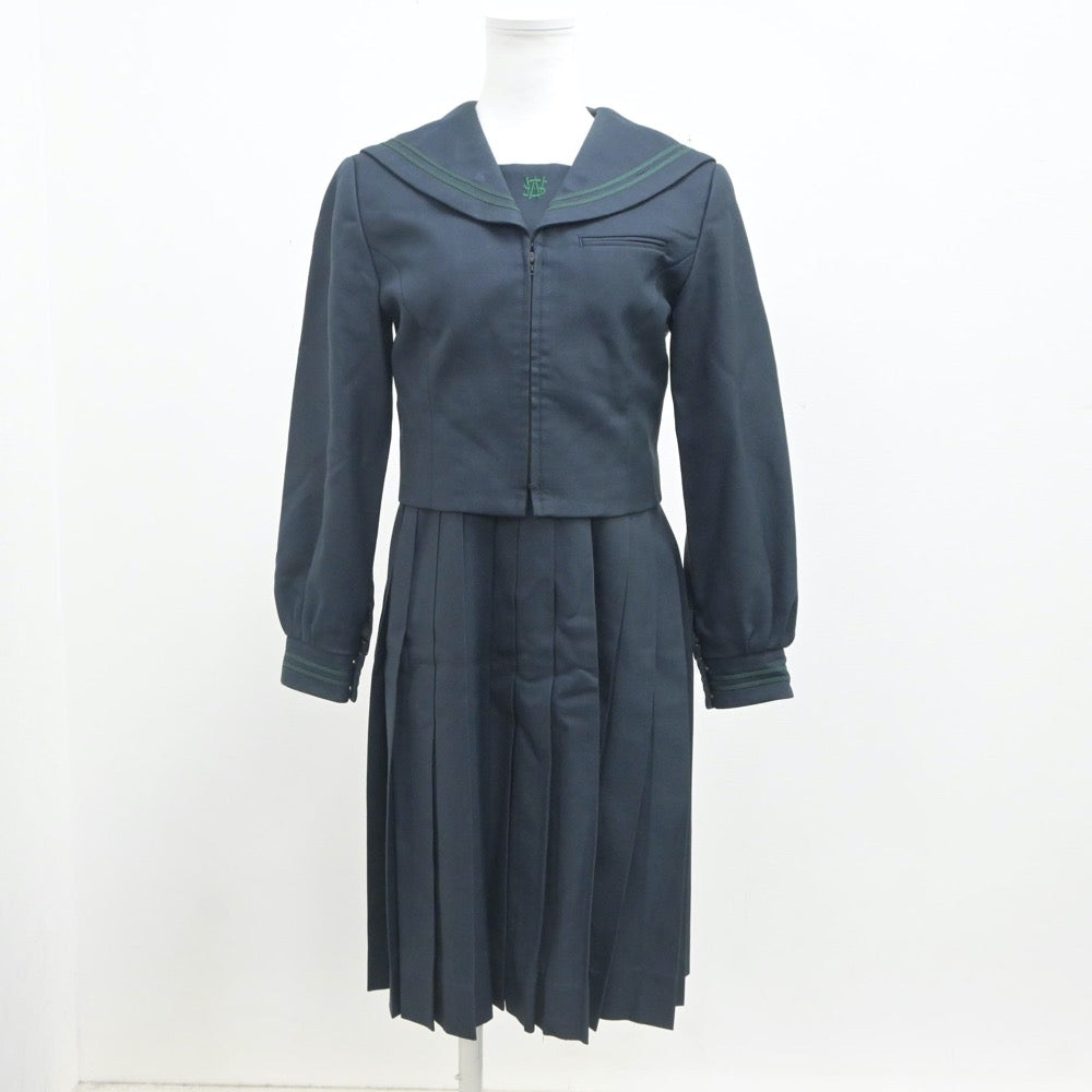 【中古】福岡県 西南学院中学校 女子制服 4点（ブレザー・セーラー服・ジャンパースカート）sf023636