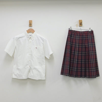 【中古】秋田県 男鹿東中学校 女子制服 2点（シャツ・スカート）sf023641