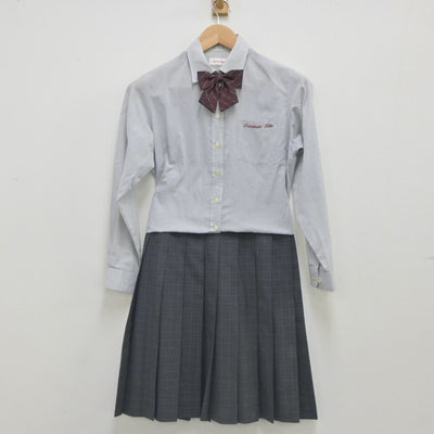 【中古】大阪府 高槻北高等学校 女子制服 4点（ニットベスト・シャツ・スカート）sf023654