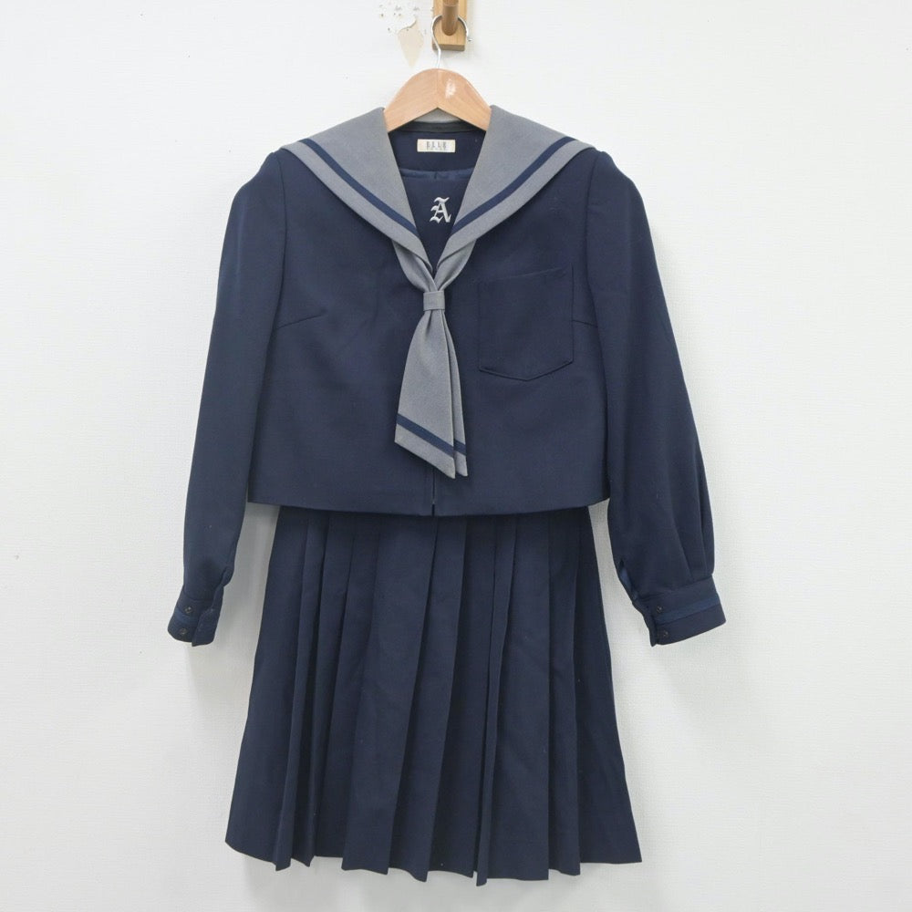 【中古】大阪府 阿武山中学校 女子制服 3点（セーラー服・スカート）sf023656