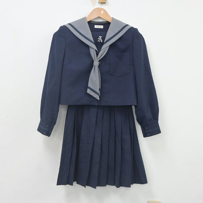 【中古】大阪府 阿武山中学校 女子制服 3点（セーラー服・スカート）sf023657