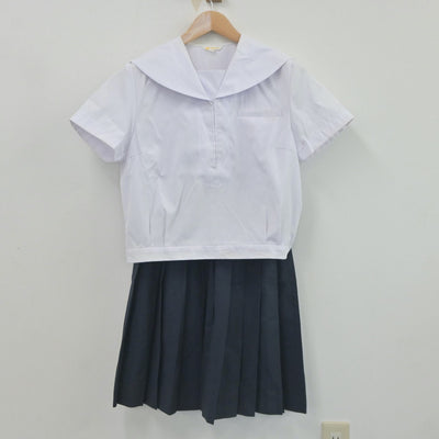 【中古】石川県 津幡中学校 女子制服 2点（セーラー服・スカート）sf023675