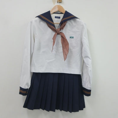 【中古】茨城県 鹿島高等学校 女子制服 3点（セーラー服・スカート）sf023681