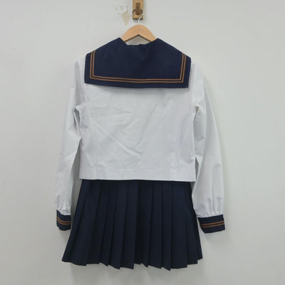 【中古】茨城県 鹿島高等学校 女子制服 3点（セーラー服・スカート）sf023681