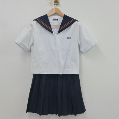 【中古】茨城県 鹿島高等学校 女子制服 2点（セーラー服・スカート）sf023682