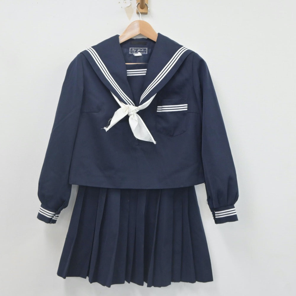 【中古】山口県 周東中学校 女子制服 3点（セーラー服・スカート）sf023685