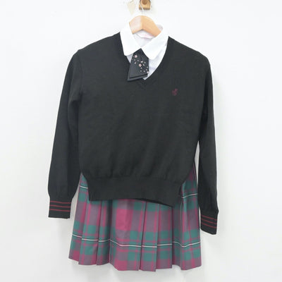 【中古】山口県 山口県桜ケ丘高等学校 女子制服 5点（ブレザー・ニット・シャツ・シャツ）sf023688