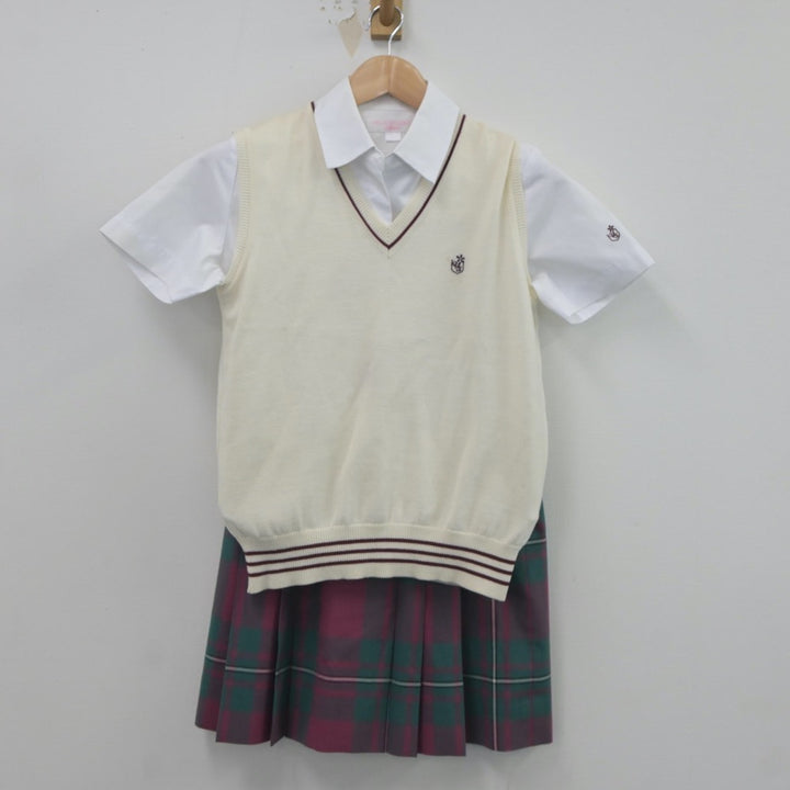 【中古制服】山口県 山口県桜ケ丘高等学校 女子制服 4点（ニットベスト・シャツ・シャツ・スカート）sf023689【リサイクル学生服】 |  中古制服通販パレイド