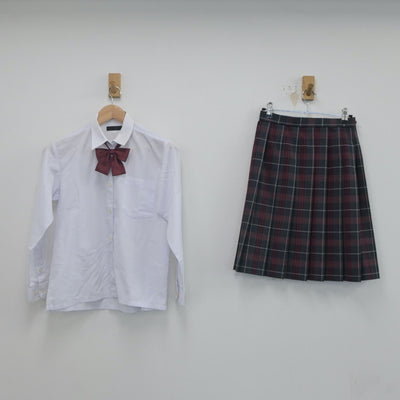 【中古】神奈川県 横浜商科大学高等学校 女子制服 6点（ブレザー・ニット・シャツ・スカート）sf023695