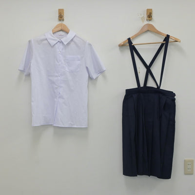 【中古】兵庫県 浜脇中学校 女子制服 2点（シャツ・スカート）sf023714