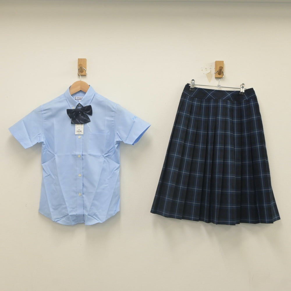 【中古】福岡県 光倫館高等学校 女子制服 3点（シャツ・スカート）sf023719