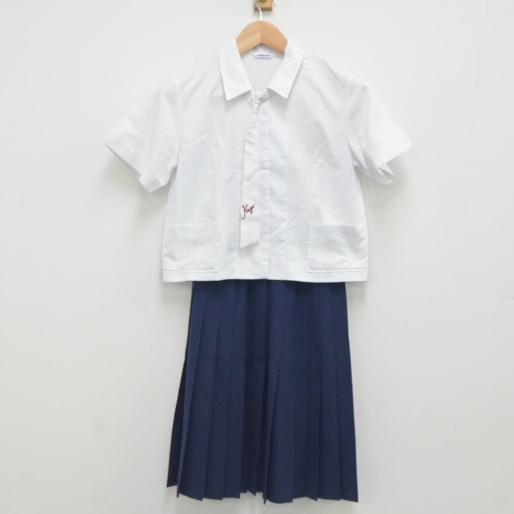 【中古】高知県 高知大学附属中学校 女子制服 4点（シャツ・スカート）sf023737