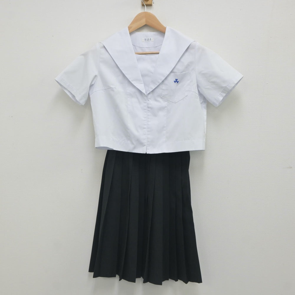 【中古】高知県 小津高等学校 女子制服 4点（ベスト・シャツ・スカート）sf023739