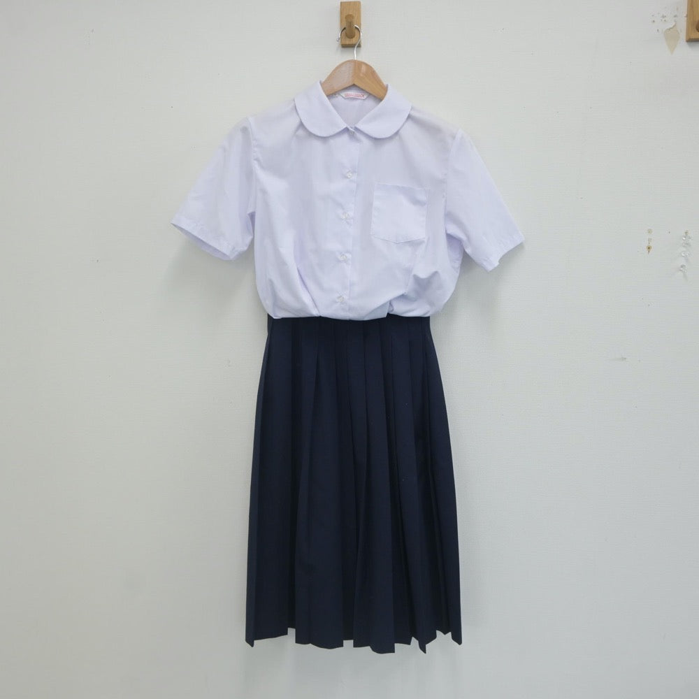 中古制服】千葉県 習志野市立第一中学校 女子制服 3点（シャツ