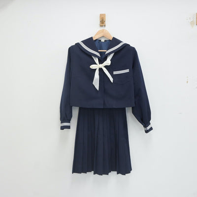 【中古】島根県 島根県立浜田高等学校 女子制服 3点（セーラー服・スカート）sf023750