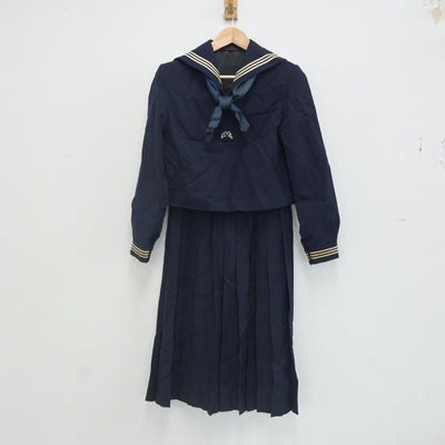 【中古】兵庫県 武庫川女子高等学校 女子制服 2点（セーラー服・スカート）sf023758