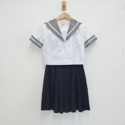 【中古】大阪府 明浄学院高等学校 女子制服 2点（セーラー服・スカート）sf023772