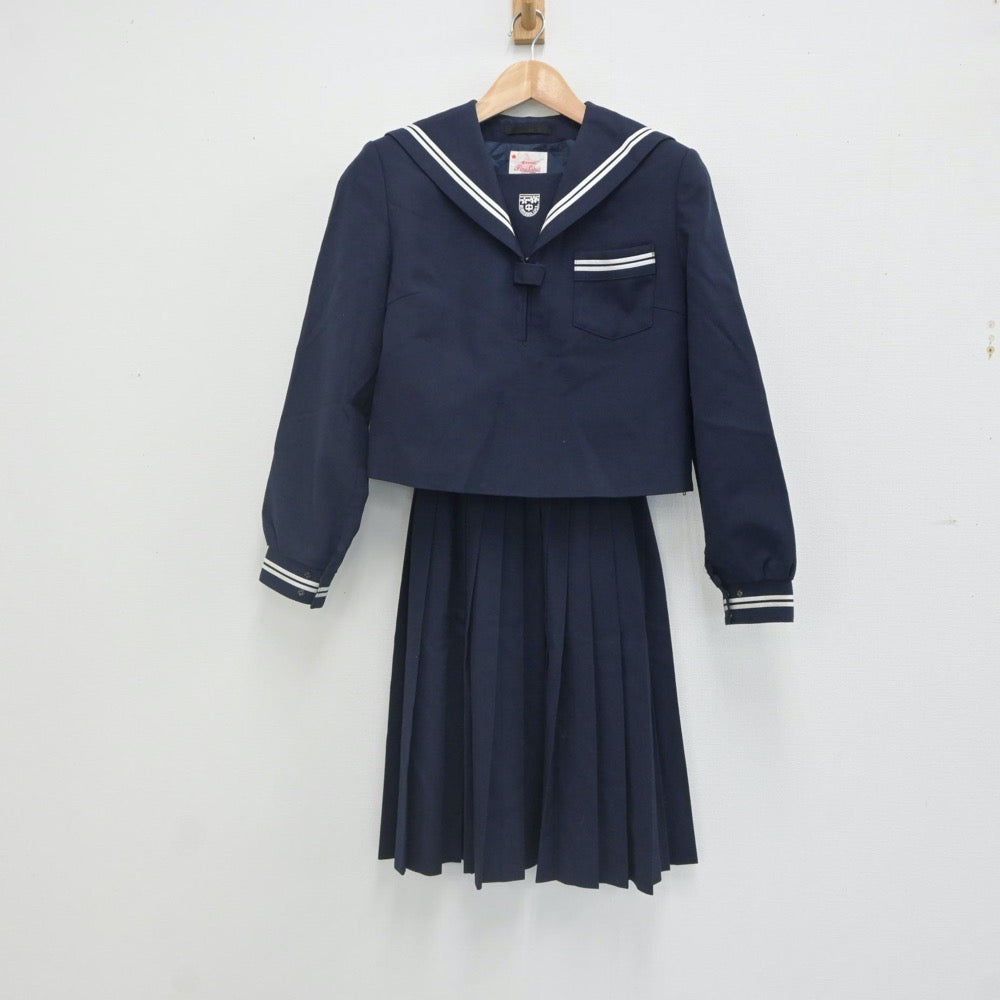 【中古】広島県 広島市立栗原中学校 女子制服 2点（セーラー服・スカート）sf023779