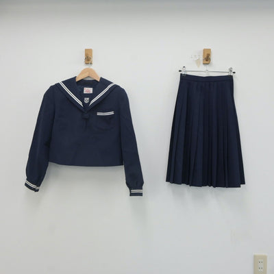 【中古】広島県 広島市立栗原中学校 女子制服 2点（セーラー服・スカート）sf023779