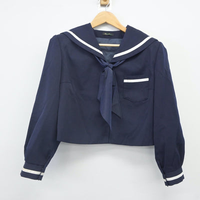 【中古】島根県 浜田商業高等学校 女子制服 3点（セーラー服・スカート）sf023801