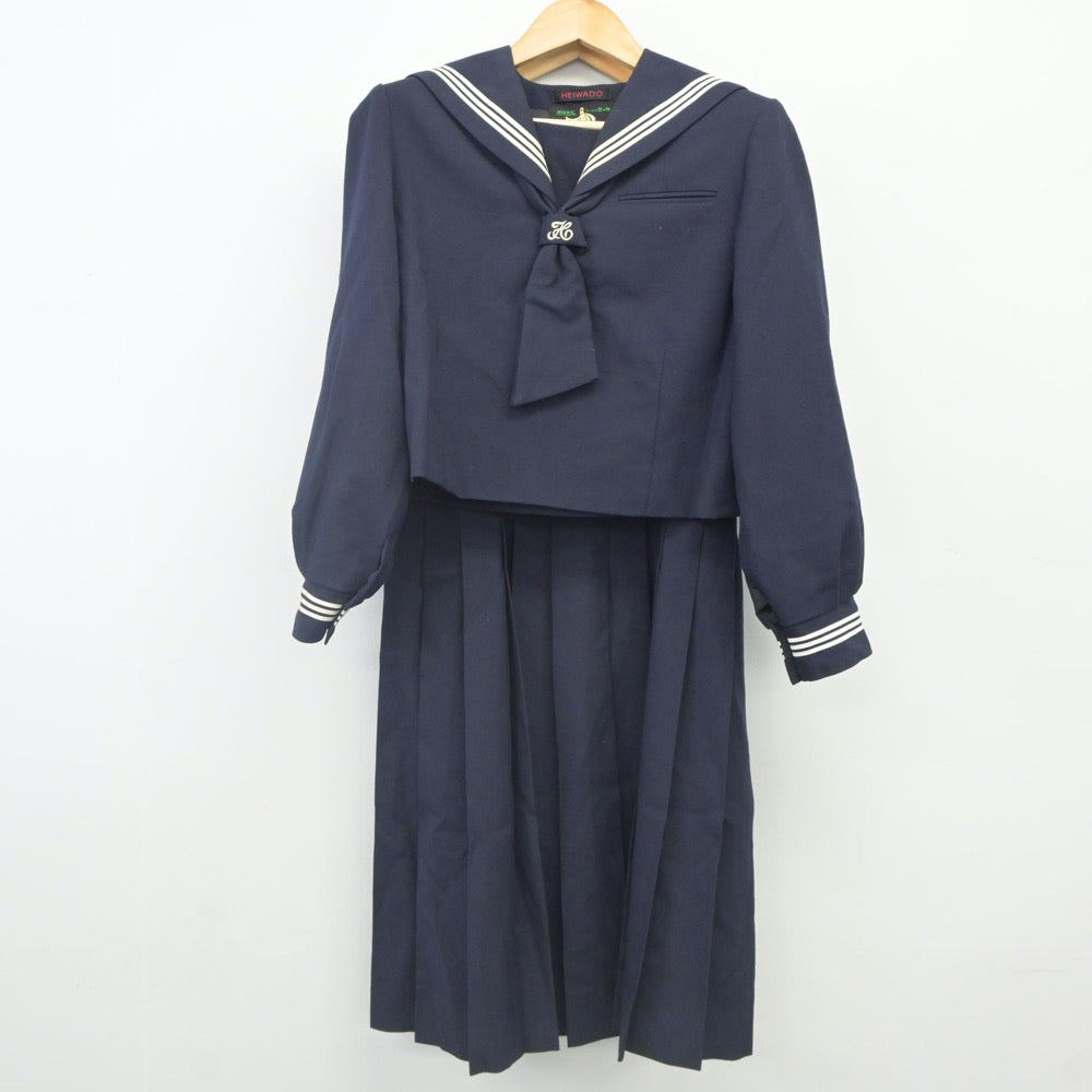 【中古】千葉県 逆井中学校 女子制服 4点（セーラー服・ジャンパースカート）sf023804