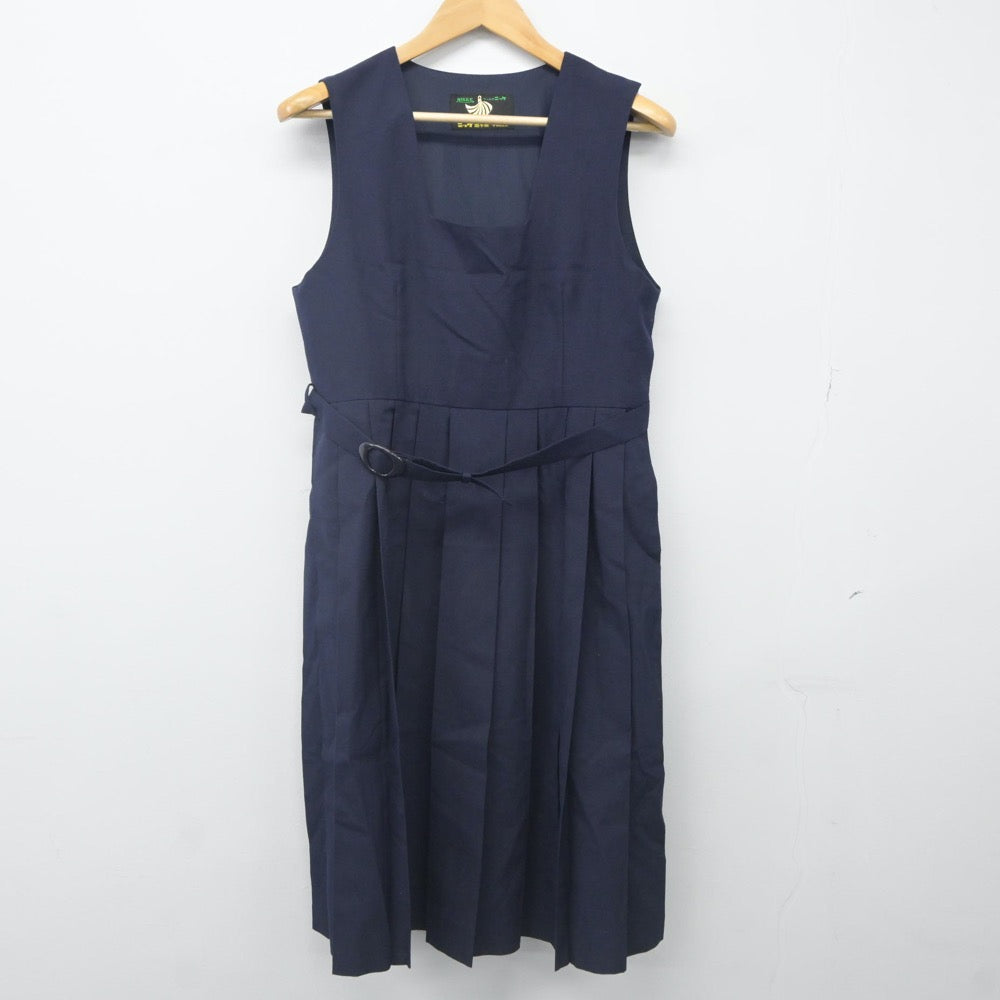 【中古】千葉県 逆井中学校 女子制服 2点（シャツ・ジャンパースカート）sf023807