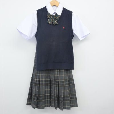 【中古】東京都 上水高等学校 女子制服 4点（シャツ・ニットベスト・スカート）sf023812