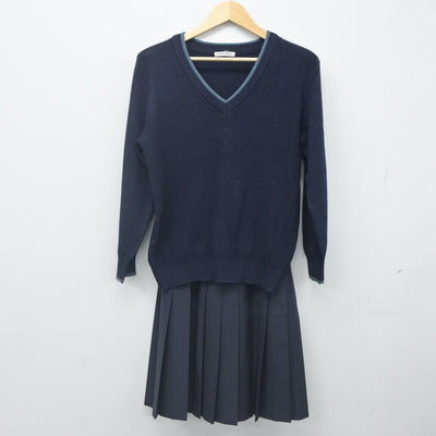 【中古】神奈川県 日本大学高等学校 女子制服 2点（ニット・スカート）sf023853