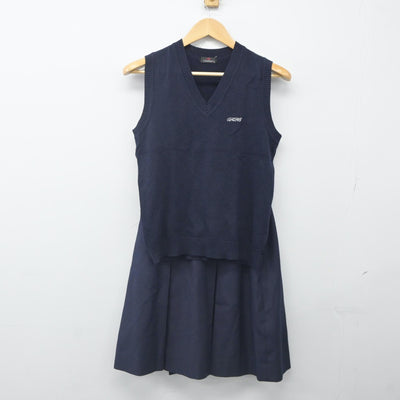 【中古】埼玉県 大宮北高等学校 女子制服 2点（ニットベスト・スカート）sf023897