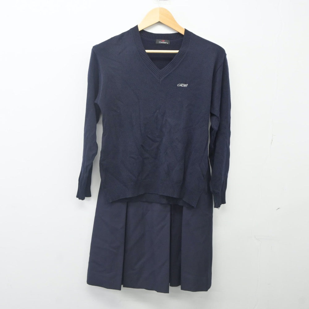 【中古】埼玉県 大宮北高等学校 女子制服 3点（ブレザー・ニット・スカート）sf023898