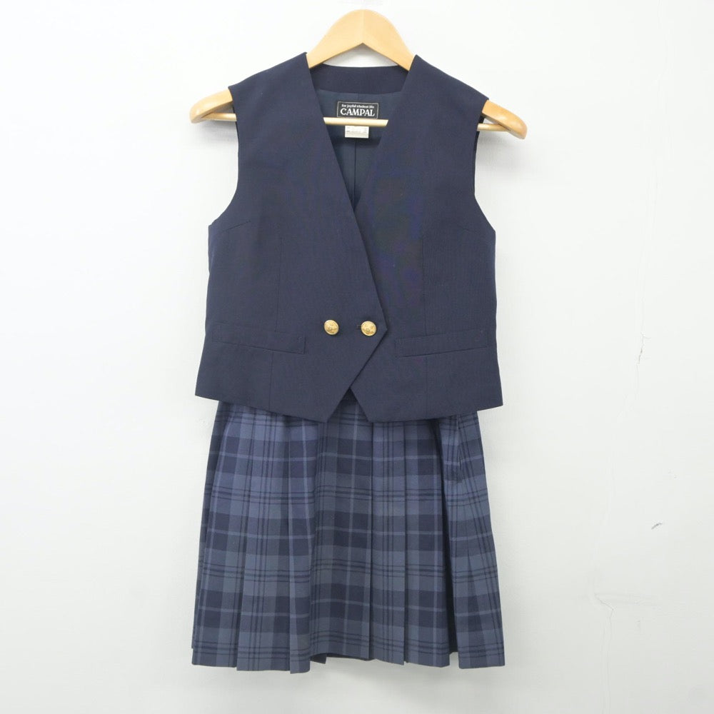 【中古】神奈川県 川崎市立橘高等学校 女子制服 2点（ベスト・スカート）sf023914